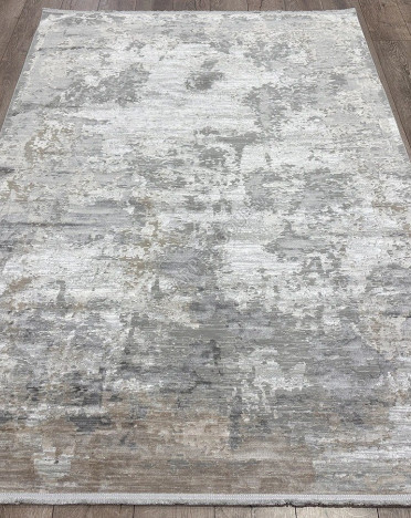 Ковер турецкий 1237 LUXURY DOKU (Бамбуковый шелк, бежевый, серый)