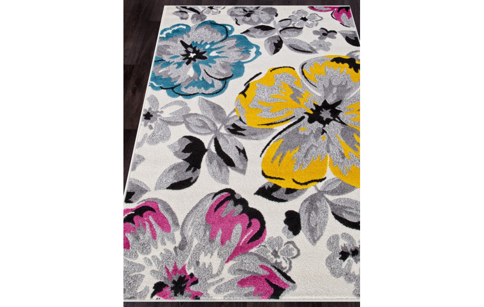 Детский ковер в комнату для девочек C055 - CREAM-GRAY