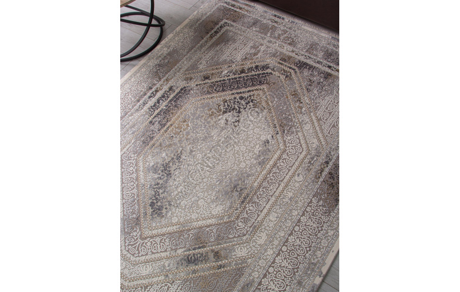 Ковер 00524 - GREY / CREAM - Прямоугольник - коллекция DUBAI